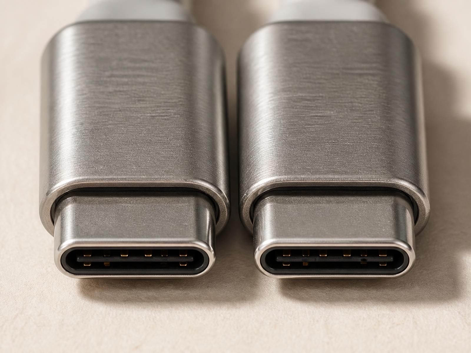 Two nearly identical USB-C connectors side by side